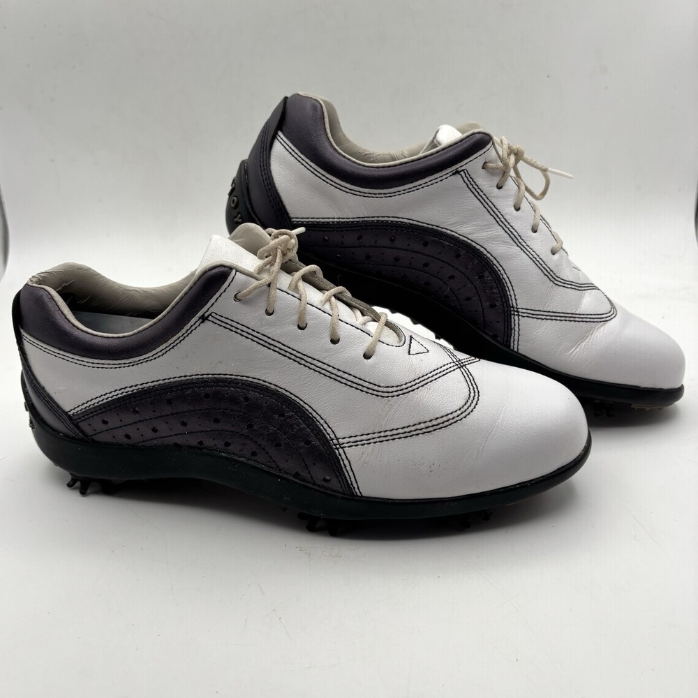 Footjoy LoPro Golf Shoes, #97086, White/Purple, Leather, Women's US Size 7M